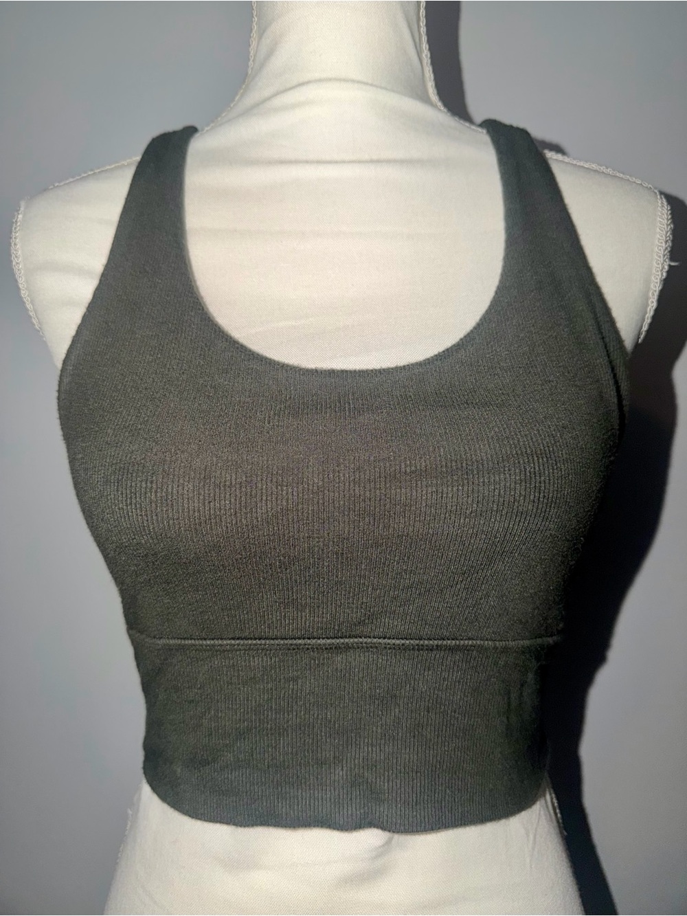 Joah Brown Varsity Tank Bra Double Lined Scoop Neck Longline Racerback FlexRib